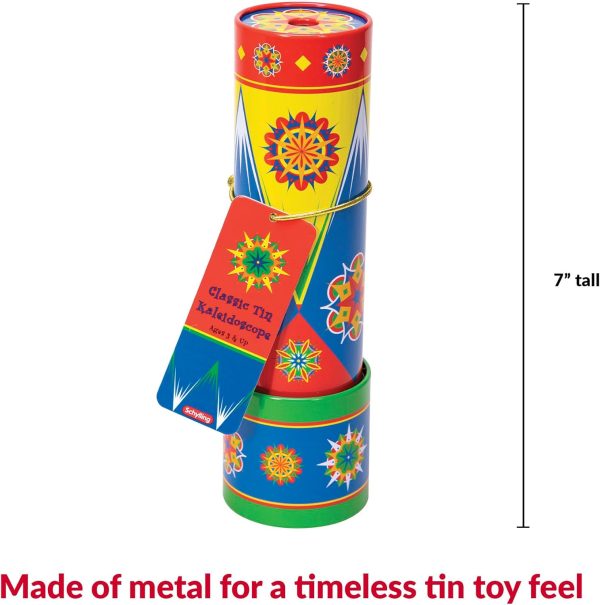 Schylling Classic Tin Kaleidoscope - Fun. Colorful Pattern-Changing Toy - Durable Tin with Multicolored Beads - Ages 3 and Up - One Piece