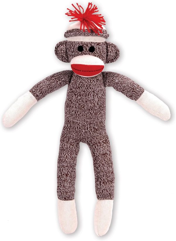 Schylling Brand Classic 20 Retro Sock Monkey Stuffed Animal - Knitted Texture Original Look - Ages 12 Months and Up