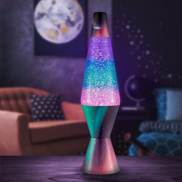 Lava? Lamp - 14.5 Polar Glimmer - The Original Motion Light - Silver Glitter. Multicolor Base and Globe - Item #2048 (Amazon Exclusive)